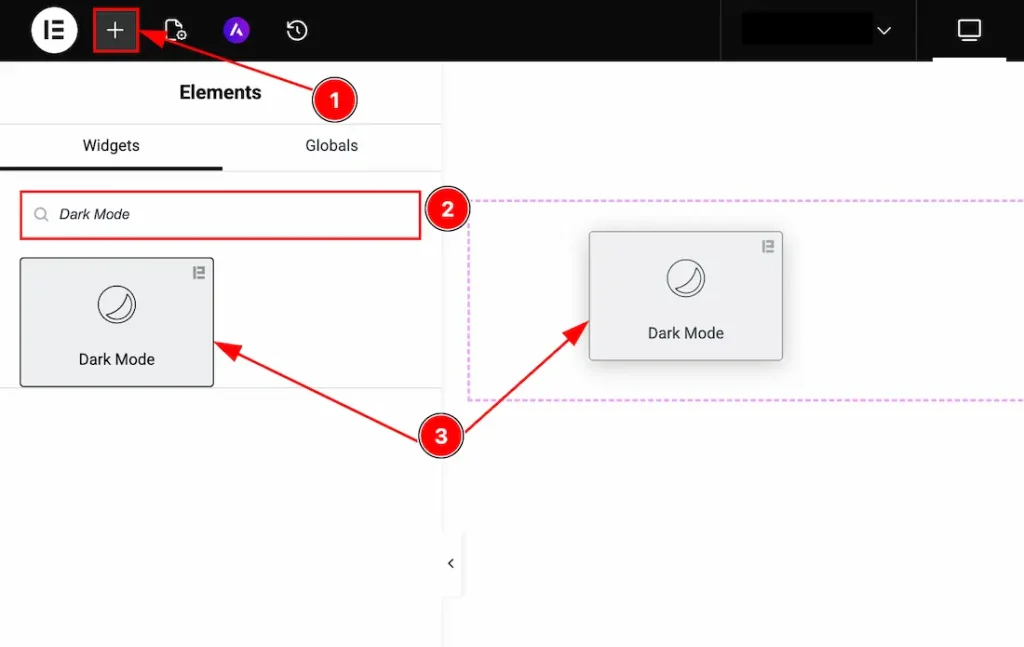 Inserting The Dark Mode Widget