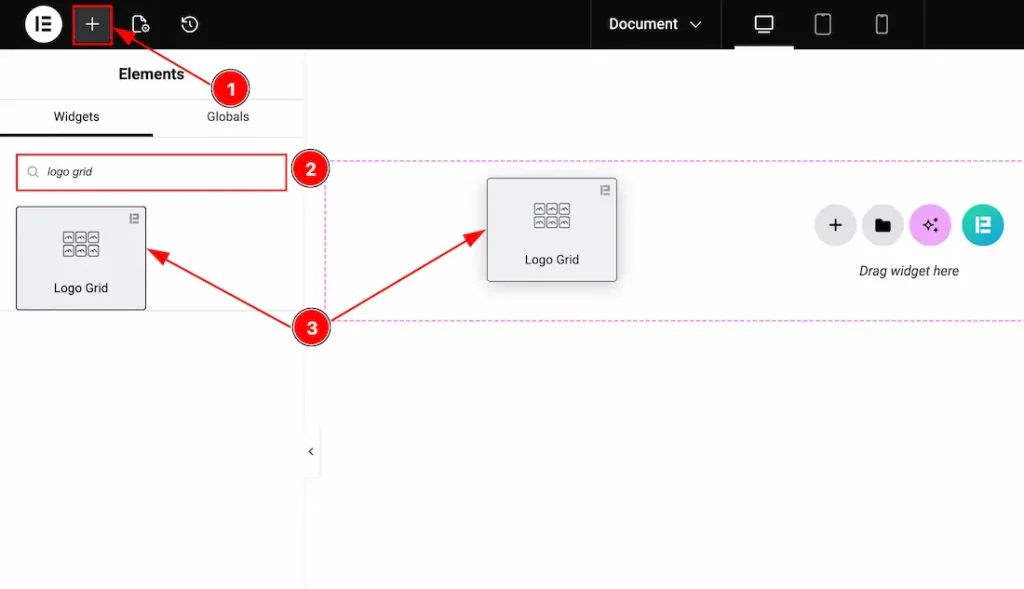 Inserting The Logo Grid Widget