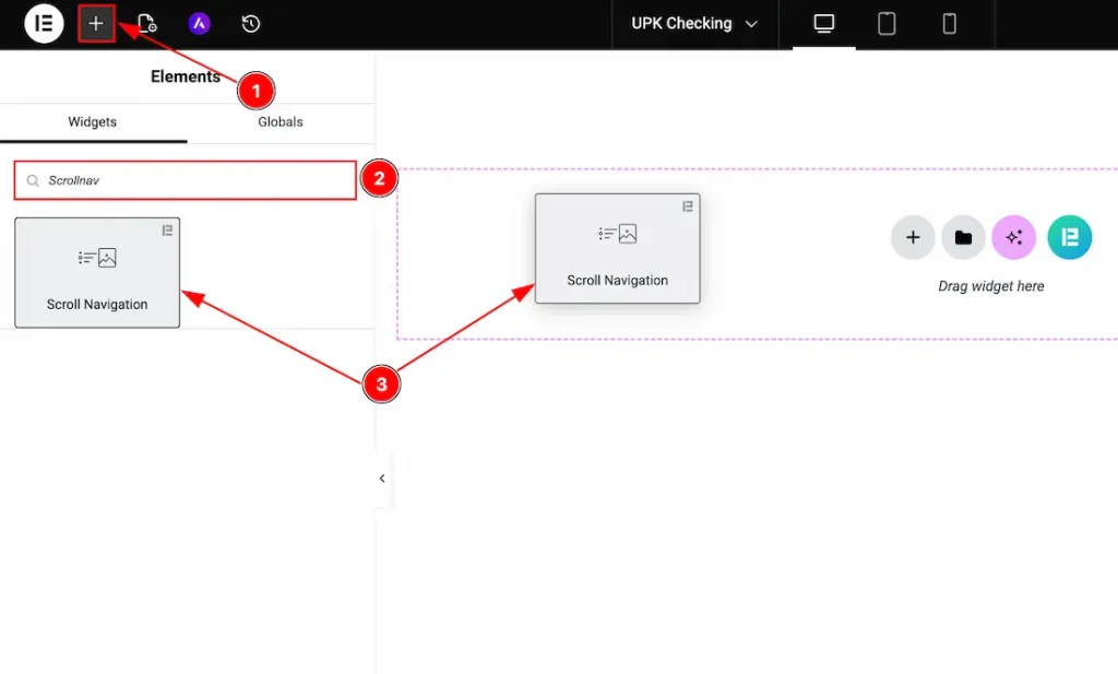 Inserting The Scrollnav Widget