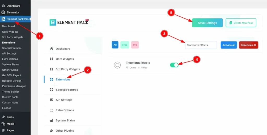 How to use the Transform Effects Extension by Element Pack Pro