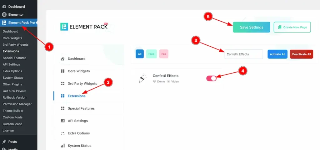 How To Use the Confetti Effects Extension By Element Pack Pro

