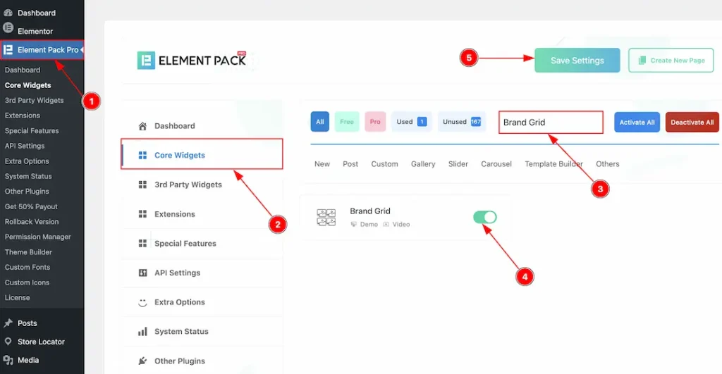 How to use the Brand Grid widget by Element Pack Pro