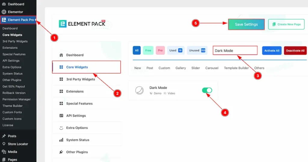 How To Use The Dark Mode Widget By Element Pack Pro