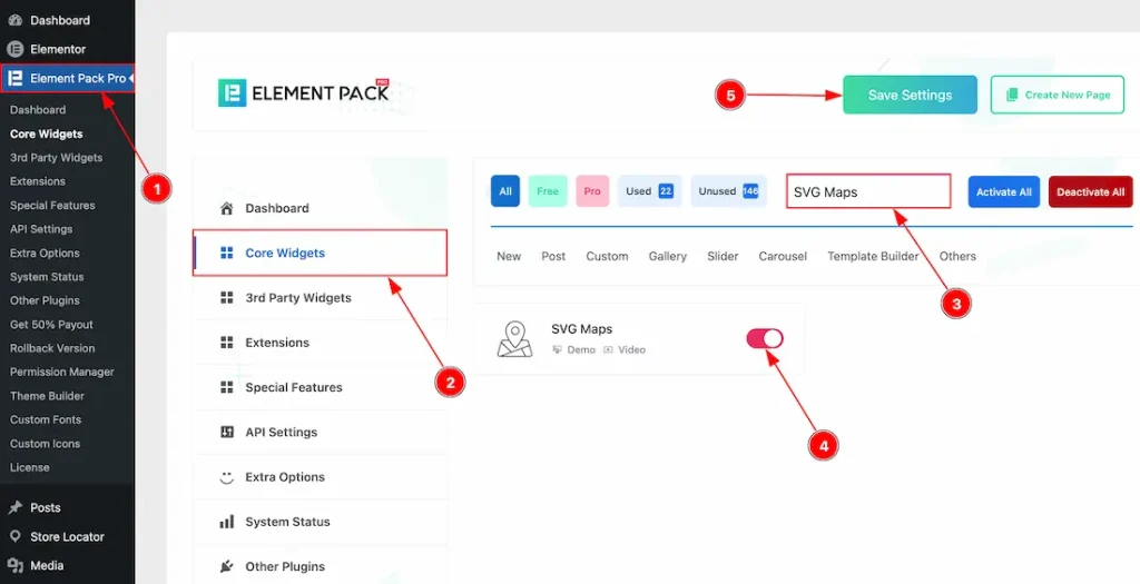 How to use the SVG Maps widget by Element Pack Pro