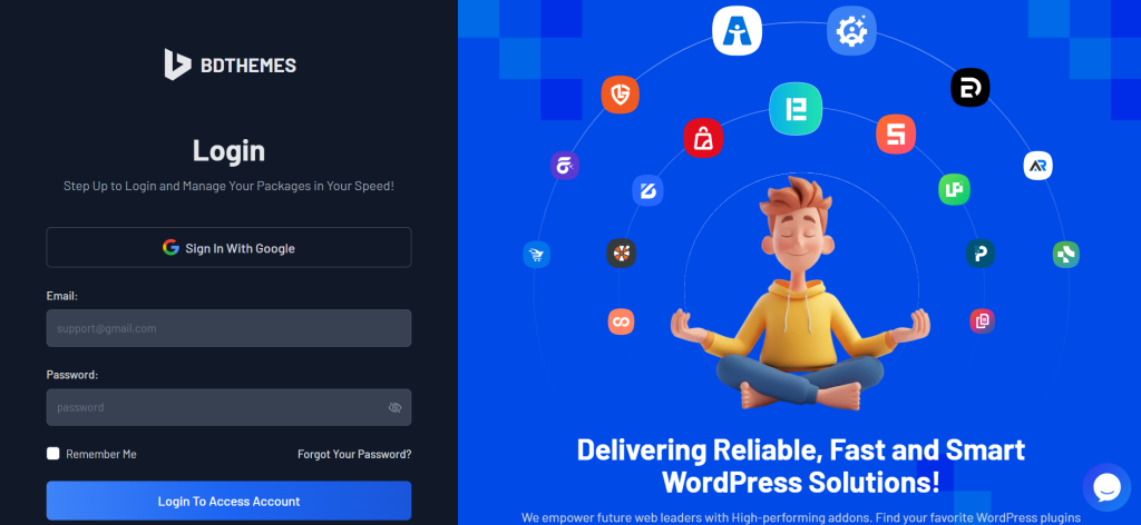 Go to bdthemes login account