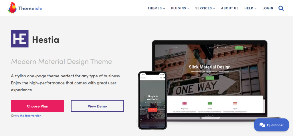 Hestia - Best WordPress Themes for Blogs