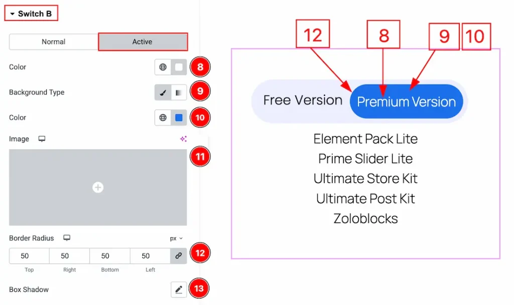 S Switch B Active - BdThemes