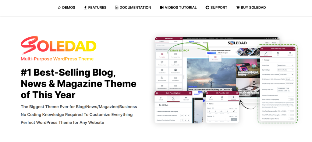 Soledad - Best WordPress Themes for Blogs