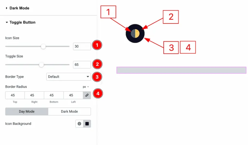 Toggle Button Section