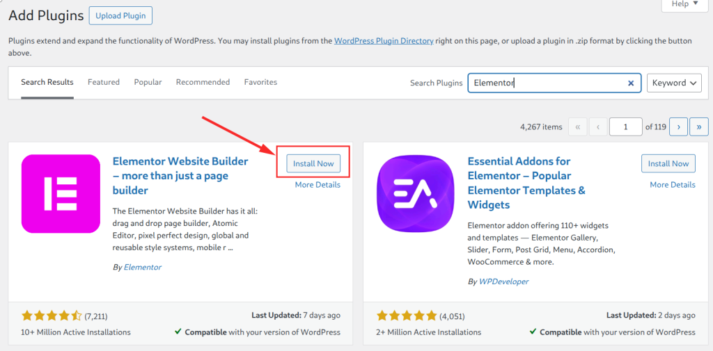 WordPress plugin installation interface screenshot