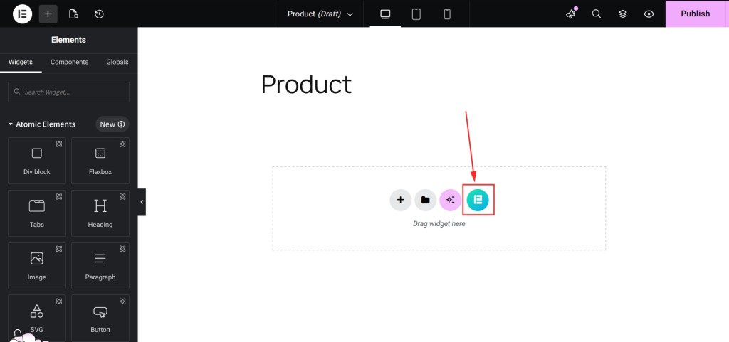 User interface for adding widgets