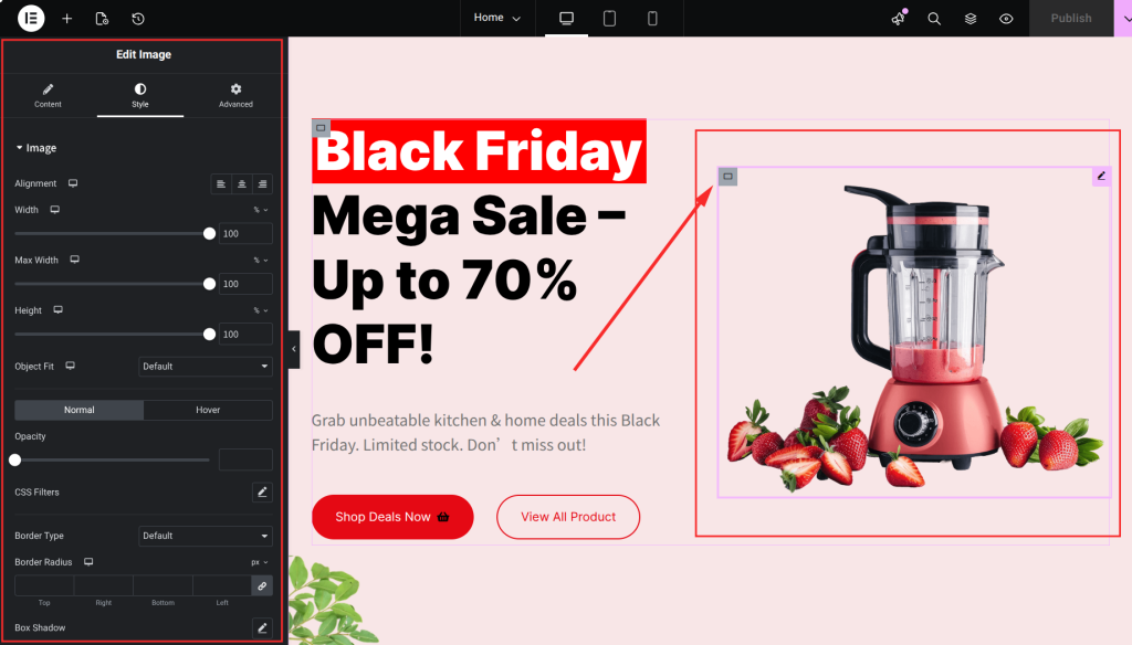Black Friday sale advertisement with blender