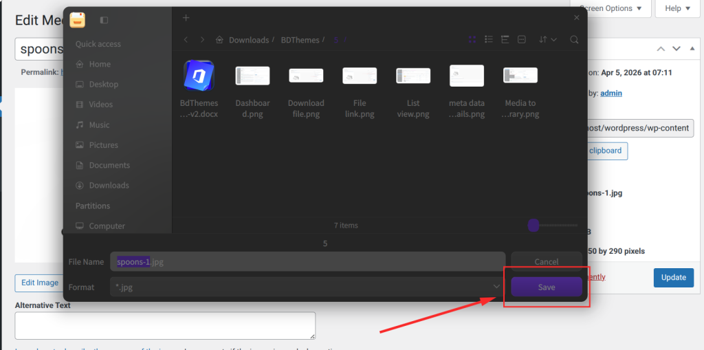  computer where you want to save the file