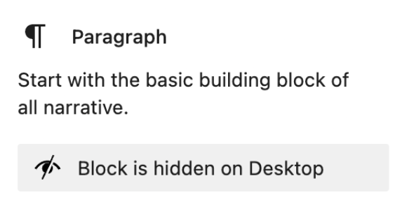 Text editor interface with paragraph option