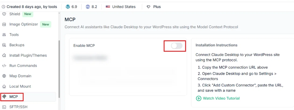 MCP settings for AI integration