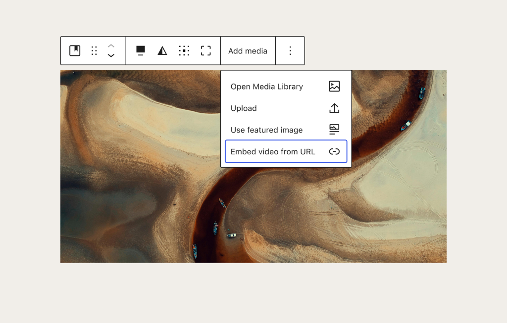 User interface for media options