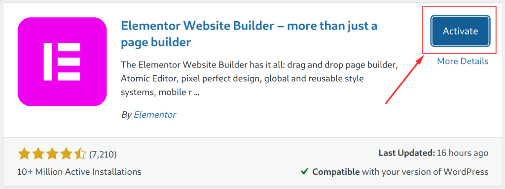 Once installed, click Activate