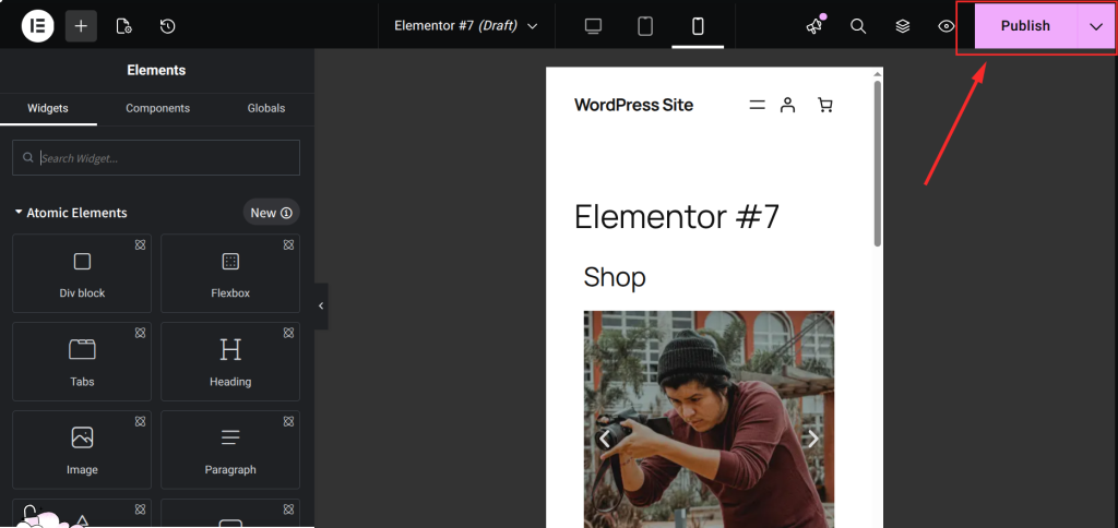 When done, click the "Publish" button at the bottom left to make it live