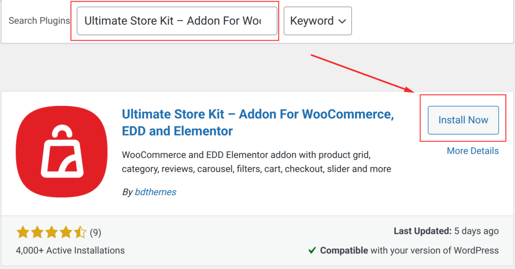 WordPress plugin installation interface screenshot