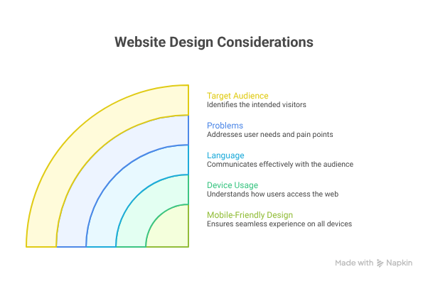 Website design considerations and elements
