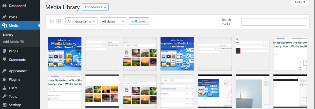 image available in the media library