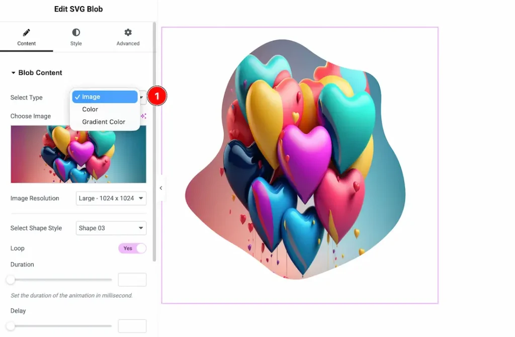 Blob Content section