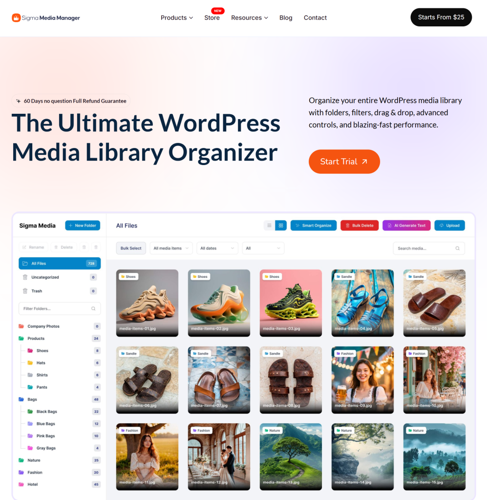 sigma media manager - the ultimate wordpress media library organizer