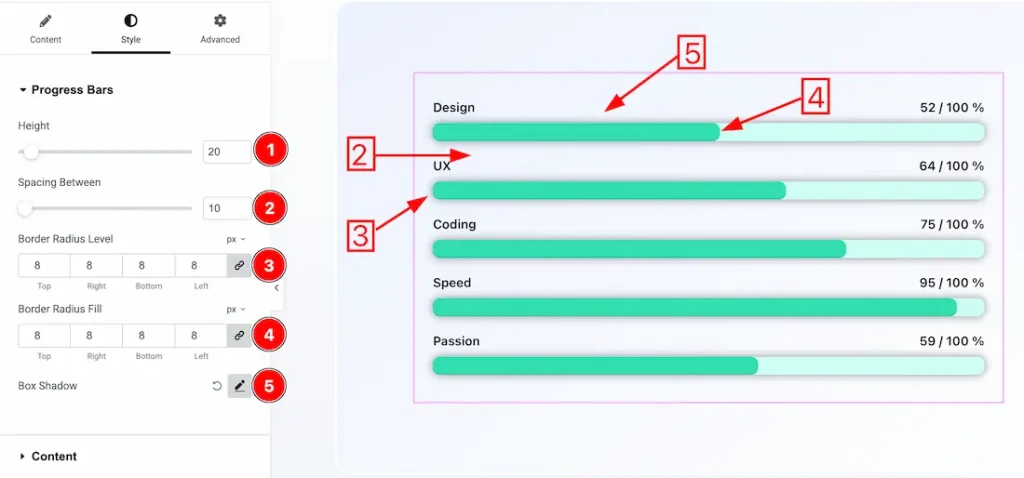 Progress Bar Section