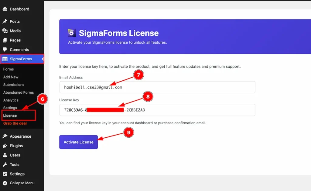 Activate the License Key