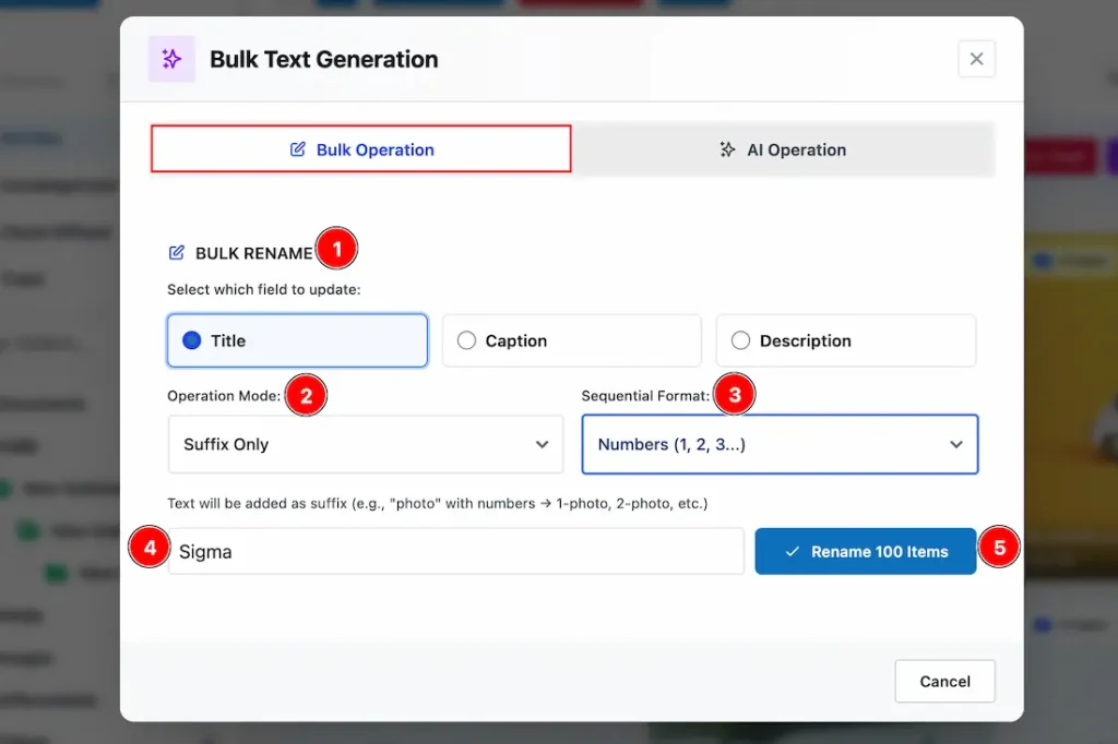Bulk Operation
