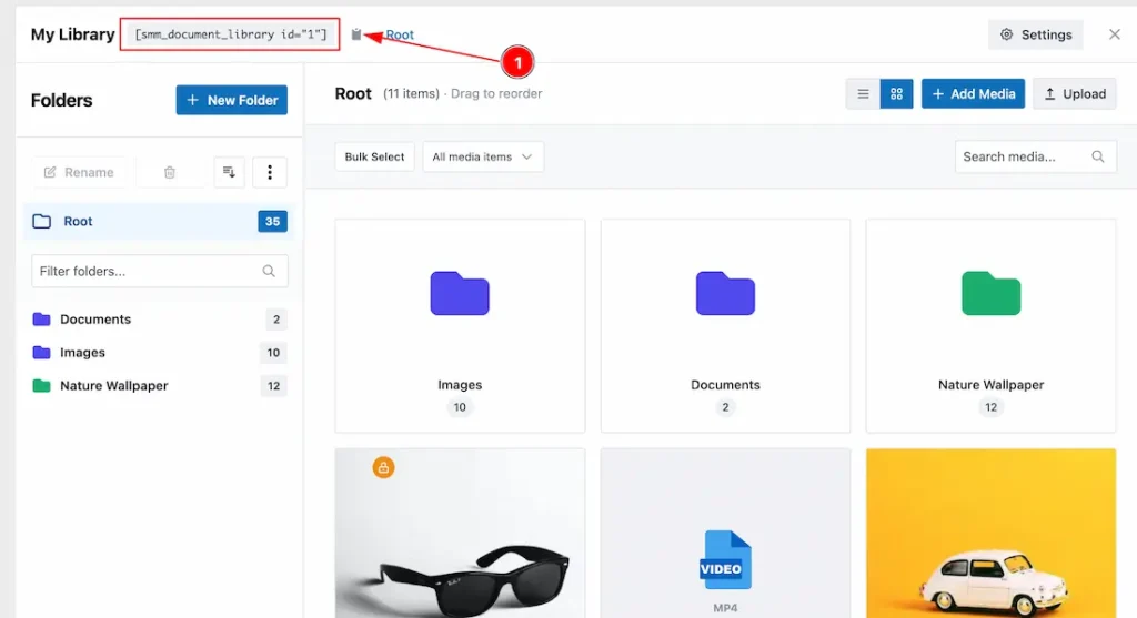 Showcasing the Document Library on the Frontend