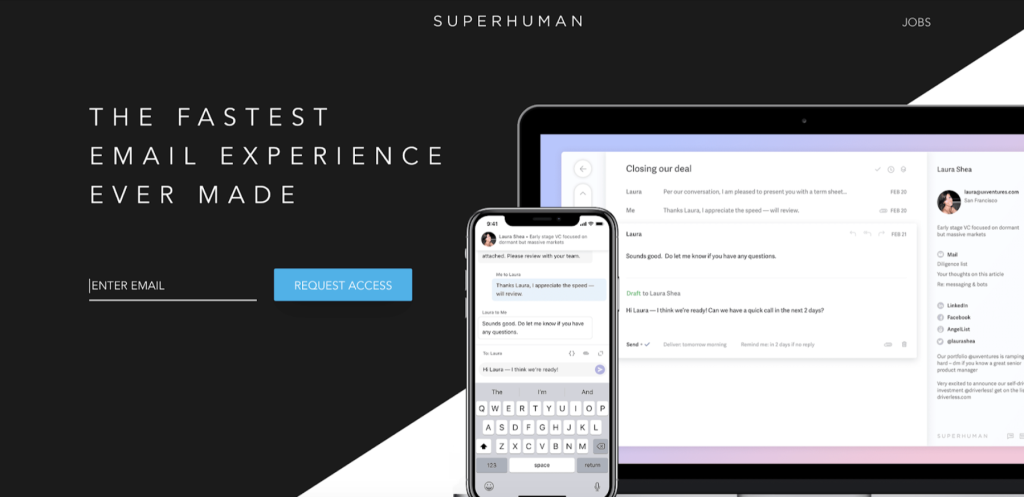 Superhuman - best coming soon landing pages