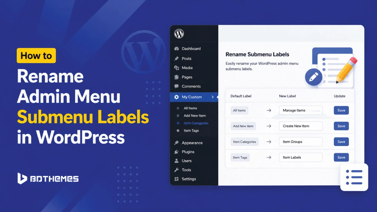rename admin menu submenu