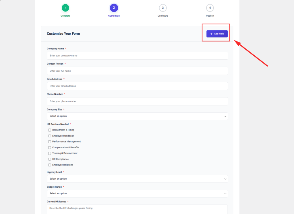 Customize Questions