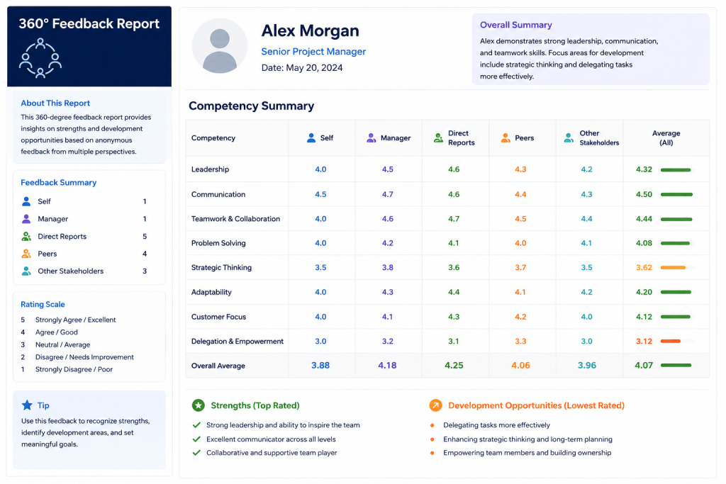 360 Degree Feedback Templates