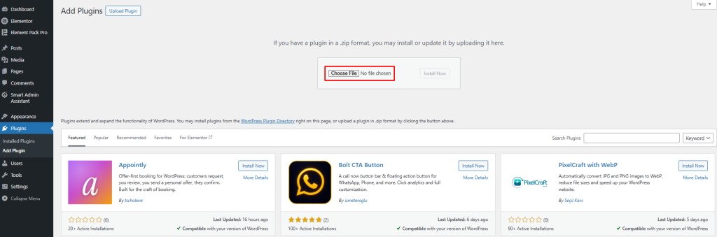 Choose File button