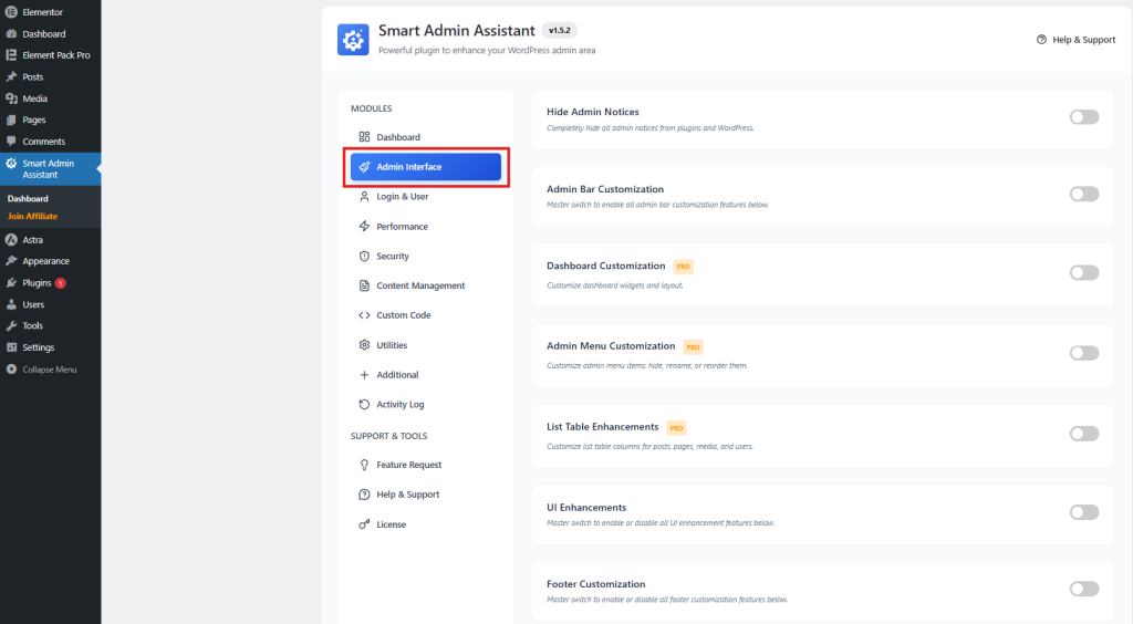 Smart Admin Assistant → Admin Interface