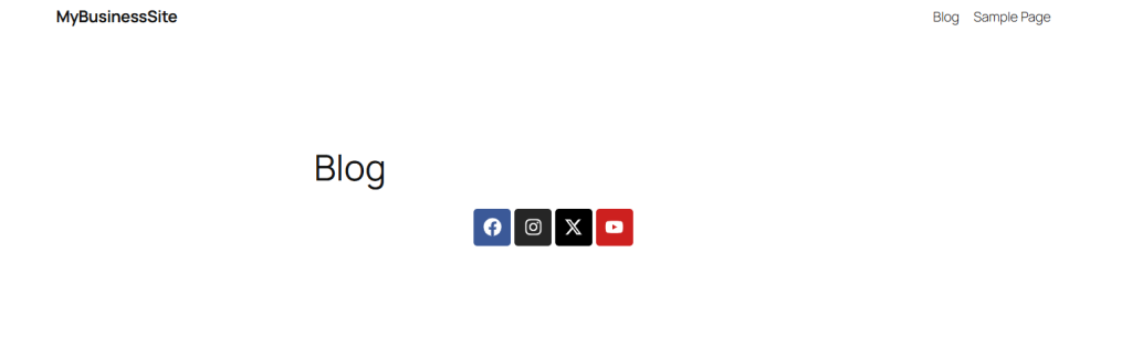 social media icons in header