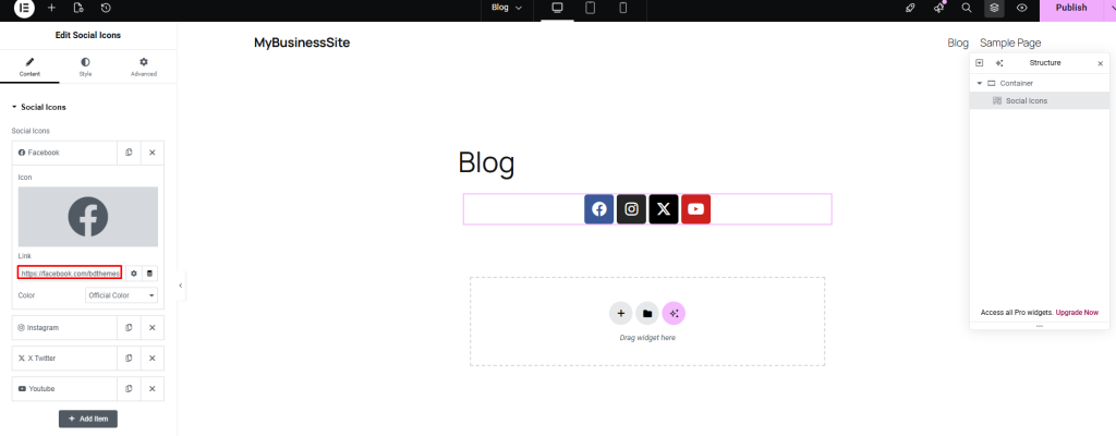 Add social links