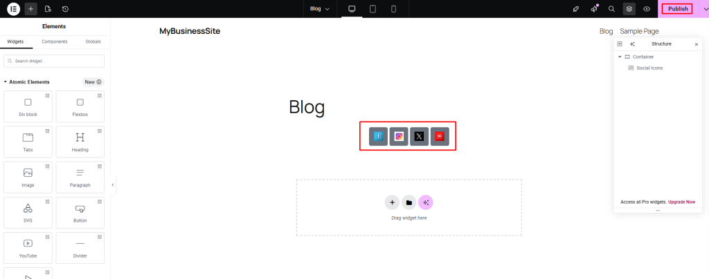 WordPress social icons