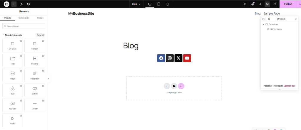 Added social icons