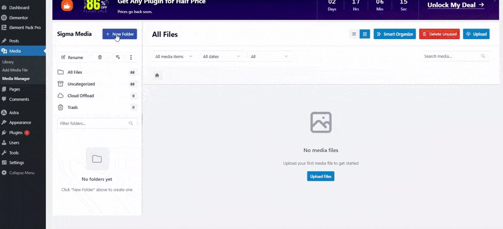 WordPress media library download images 