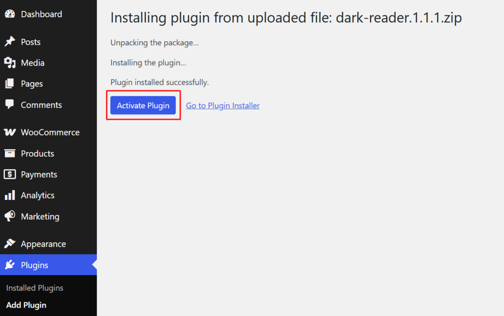 Activate Plugin