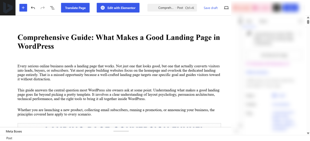 Block Editor page