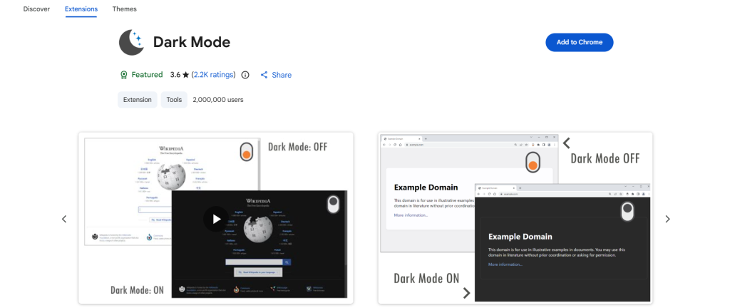 Dark Mode - Chrome Dark Mode Extension