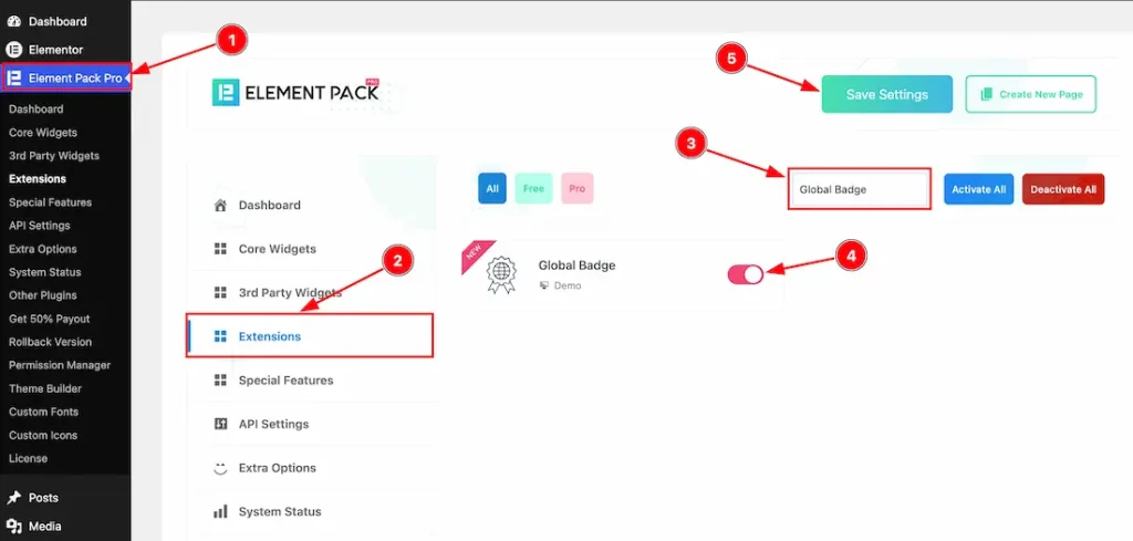 How to use the Global Badge Extension by Element Pack Pro