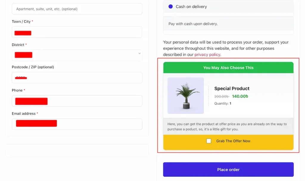 Final Preview of Checkout Order Bump Feature - BdThemes