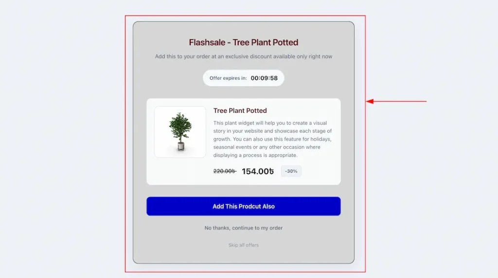 Final Preview of Post Purchase Upsell - BdThemes