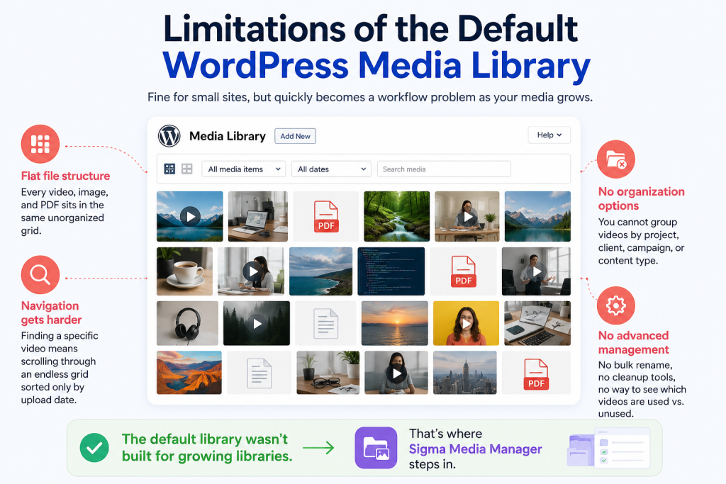 Limitations of Default Media Library
