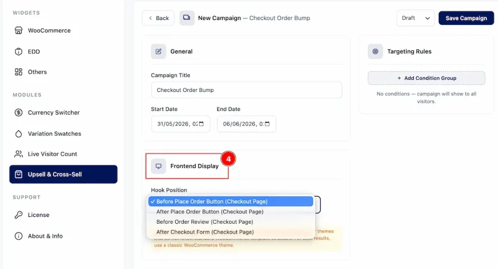 Settings up the Checkout Order Bump 02 - BdThemes